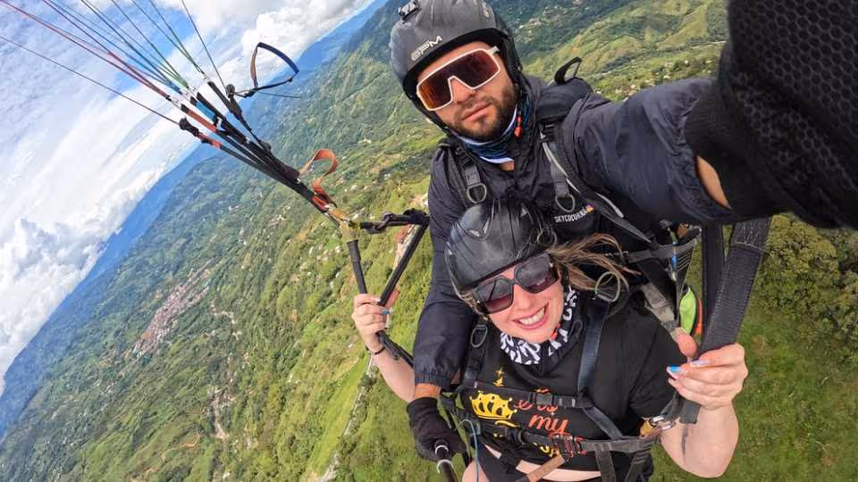 Stunning ATV 1hr + awesome Paragliding over giant waterfalls from Medellin