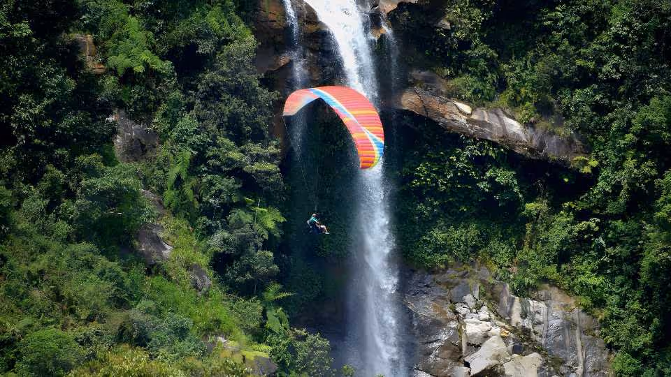 Stunning ATV 1hr + awesome Paragliding over giant waterfalls from Medellin