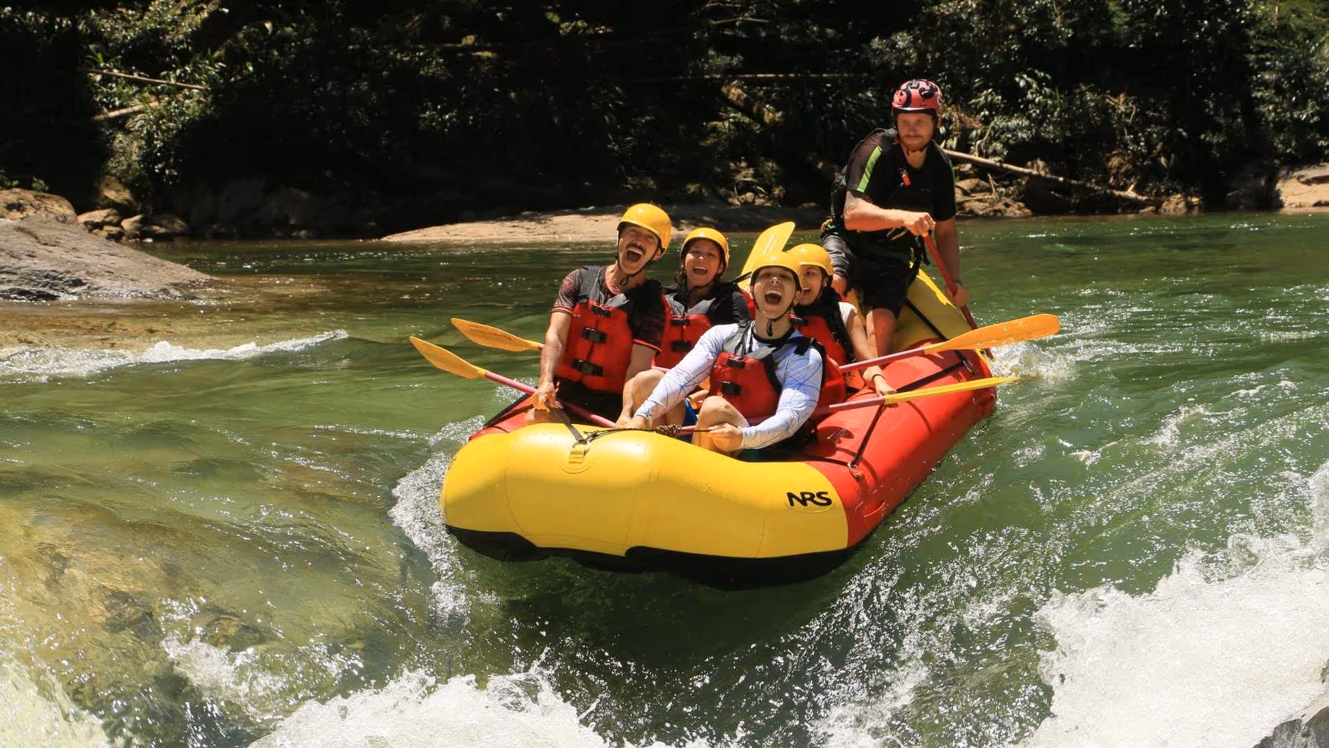Fun Rafting + Awesome Paragliding over giant waterfalls from Medellin