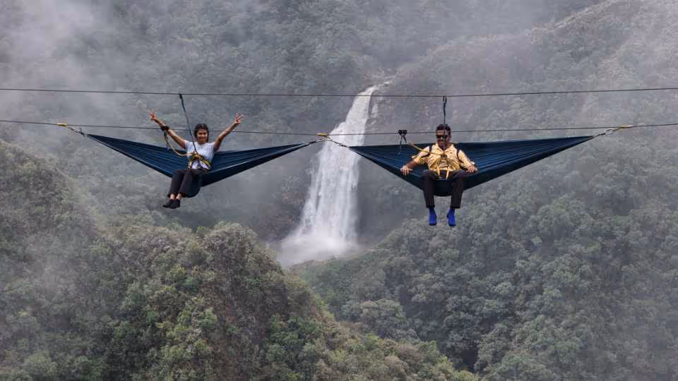 Dream Hammocks Plus Epic Zipline and Giant Waterfall Private Tour from Medellin