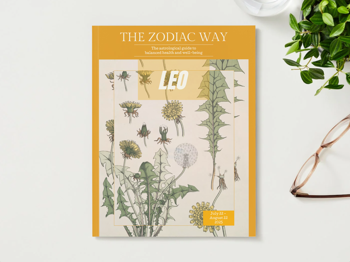 cover of Leo Season magazine with dandelions