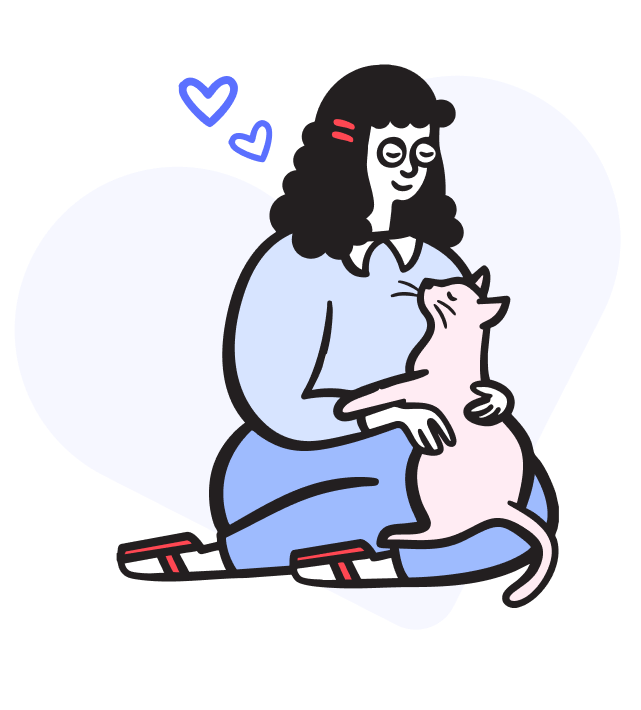 Illustration- woman with cat