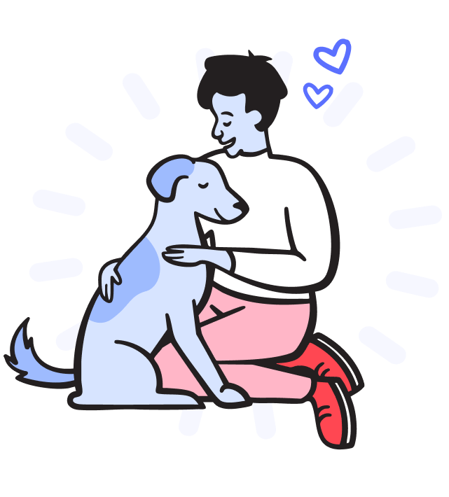 Illustration- man with dog