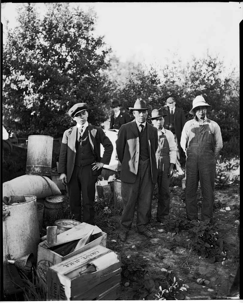 Police raid on an illegal distillery in Seattle around 1918