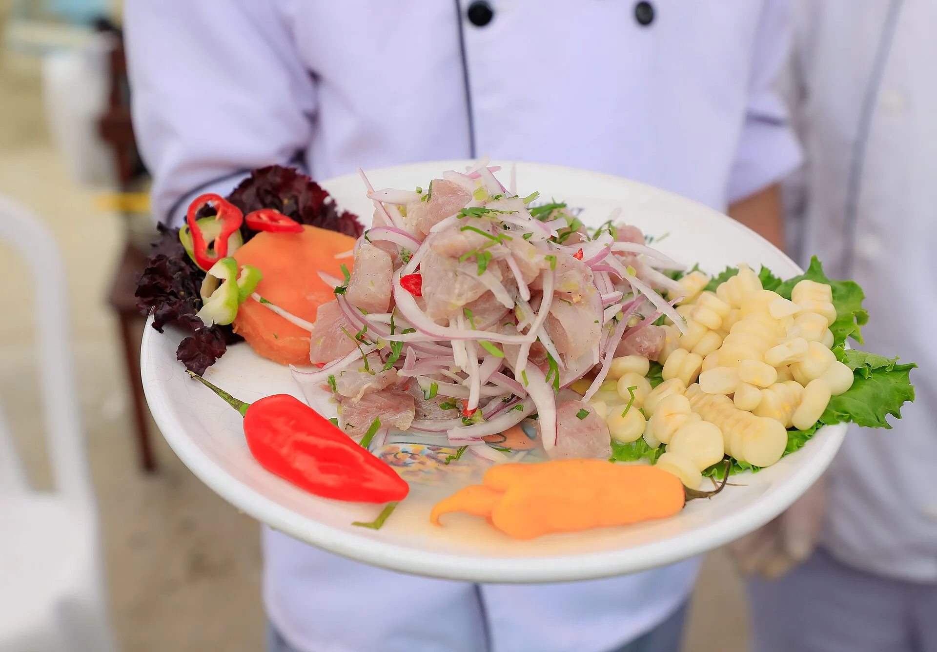 Plate of Peruvian ceviche