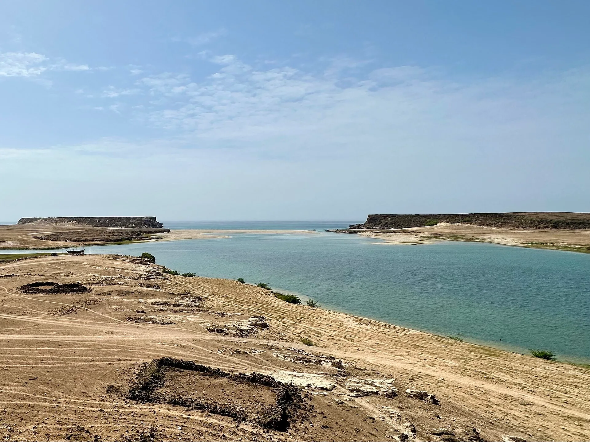 Remains of the ancient port town of Sumhuram at Khor Rori, Oman
