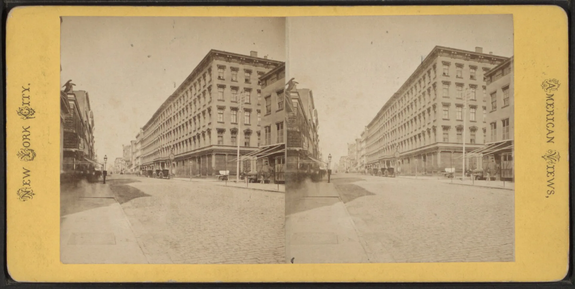 Stereoscopic view of the Metropolitan Hotel on Broadway, New York