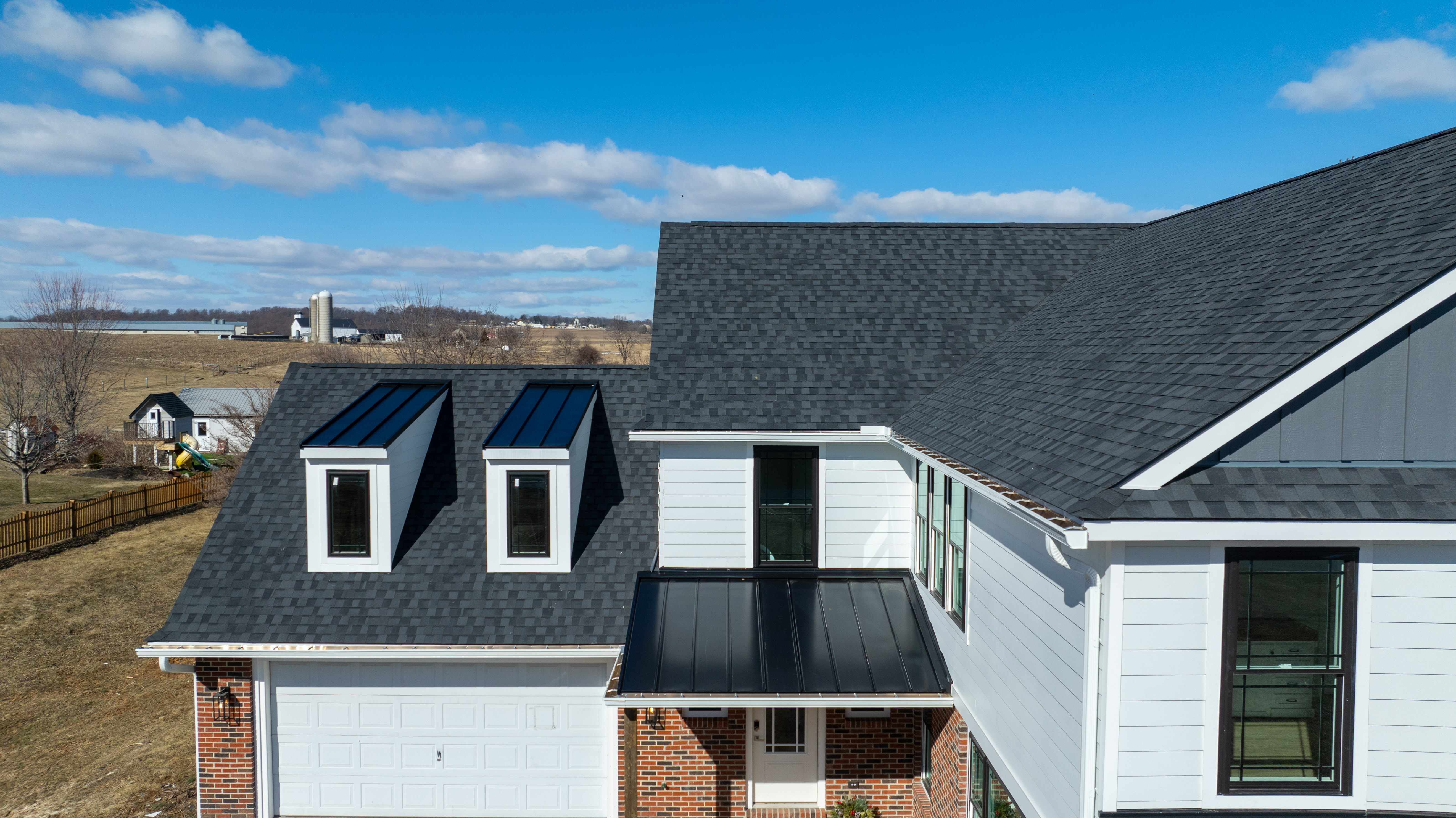 New asphalt shingle roof on a new custom home in Atglen, PA
