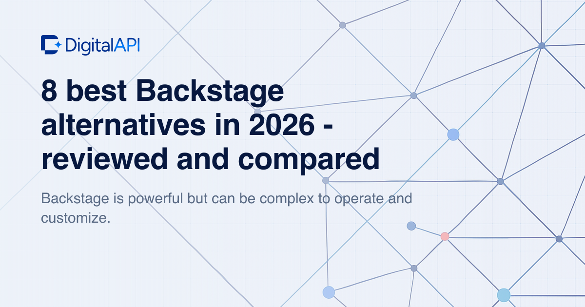 Best Backstage alternatives — DigitalAPI