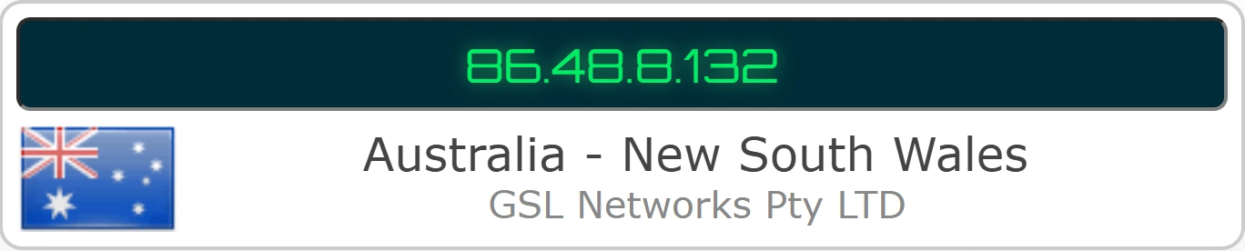 IPv4 leak test showing NordVPN connected to Australia with a masked IP address.