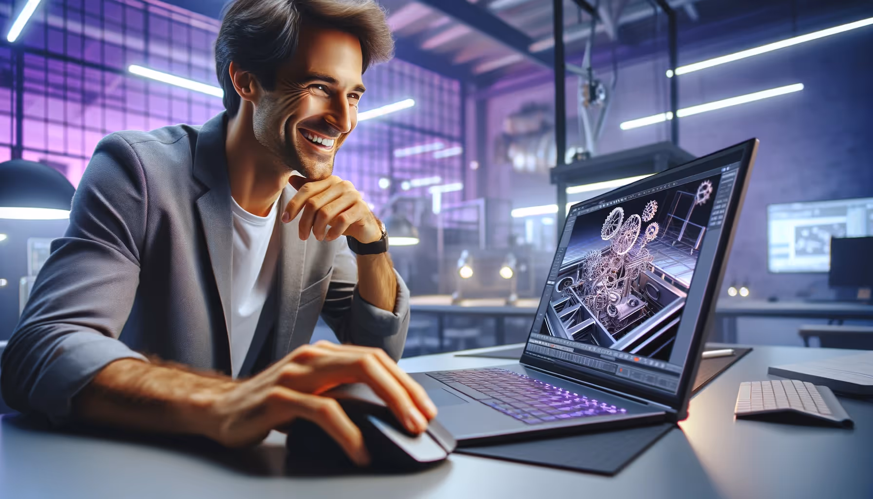 A man reviewing 3d model by using Sibe