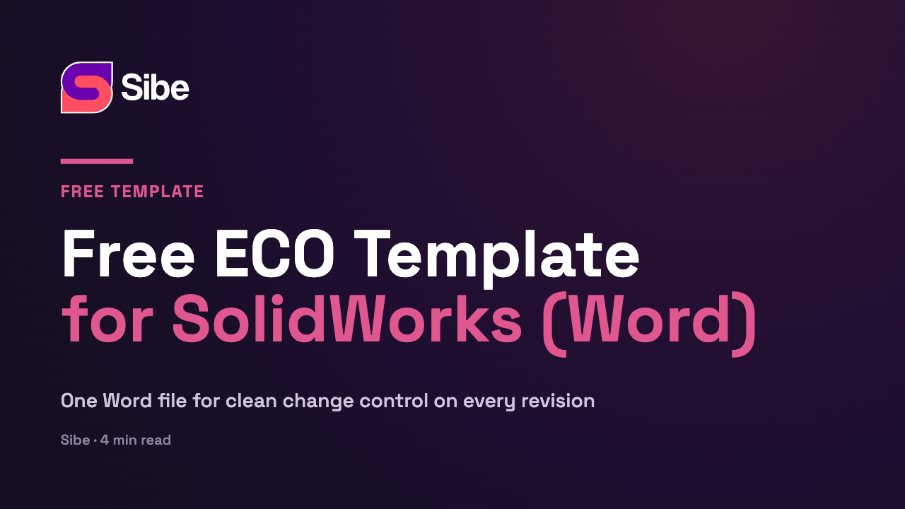 Free engineering change order template for SolidWorks in Word