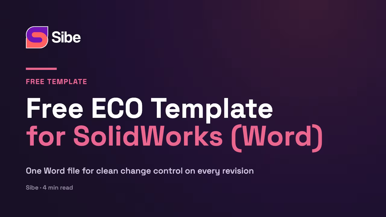 Free engineering change order template for SolidWorks in Word
