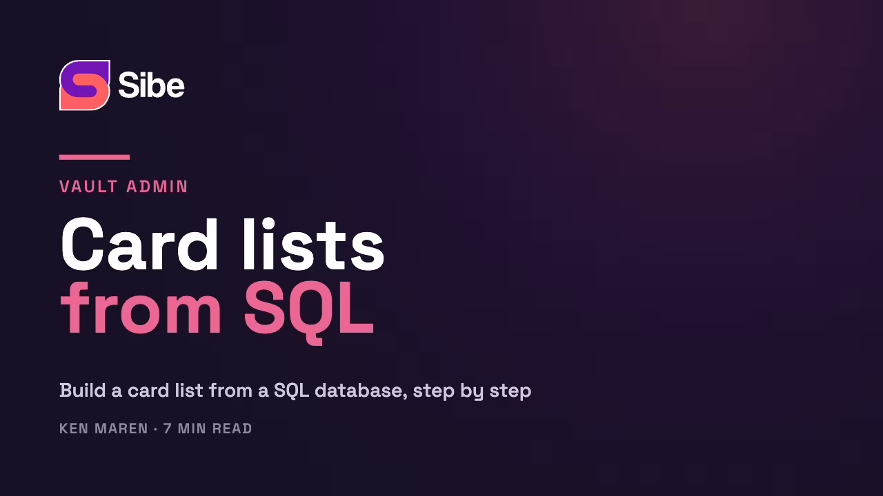 Creating a card list from SQL in SolidWorks PDM