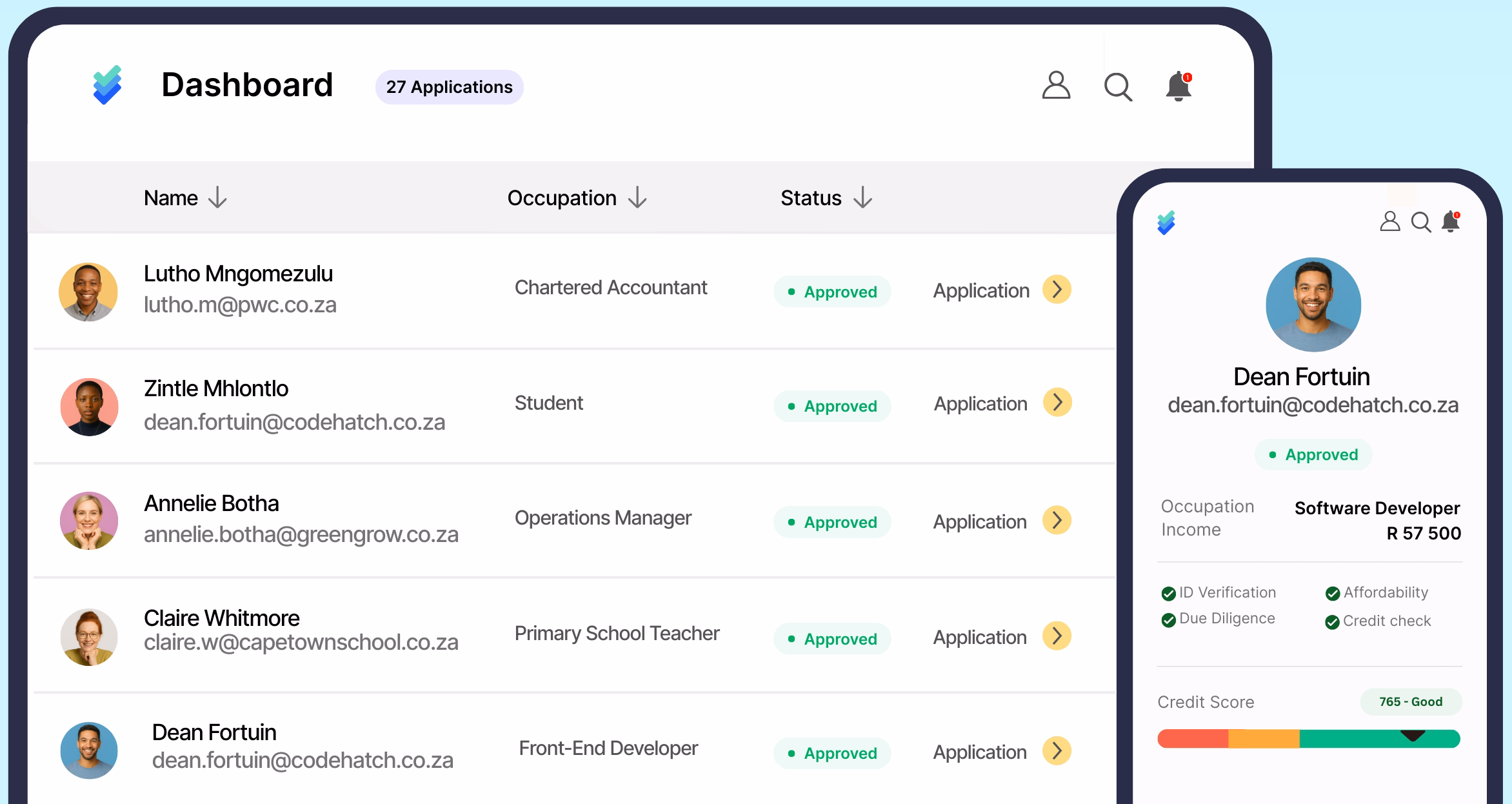 Dashboard screenshot