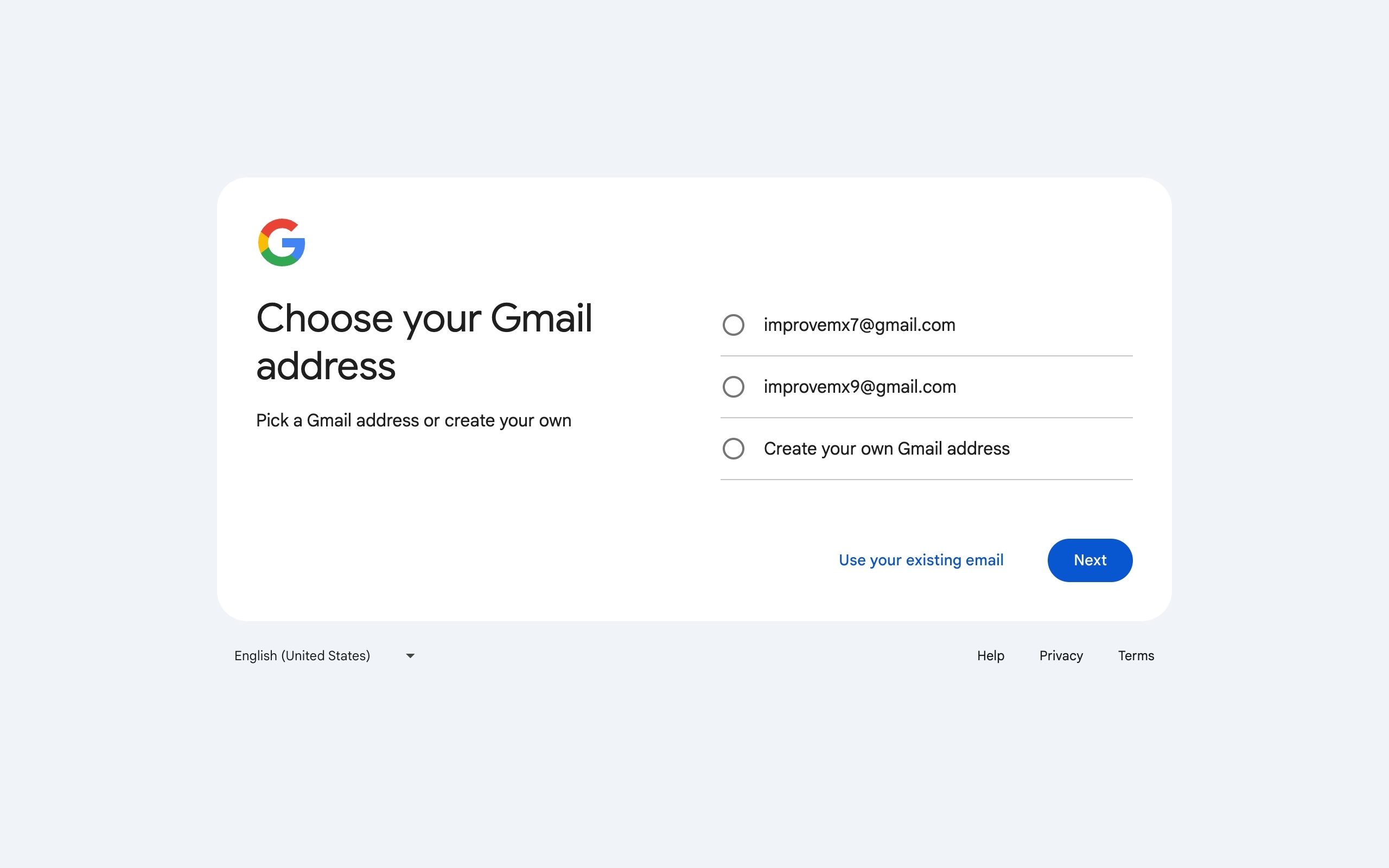 Create Google Account