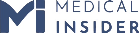 Logo Medical Insider s iniciálami MI vedle textu Medical Insider.