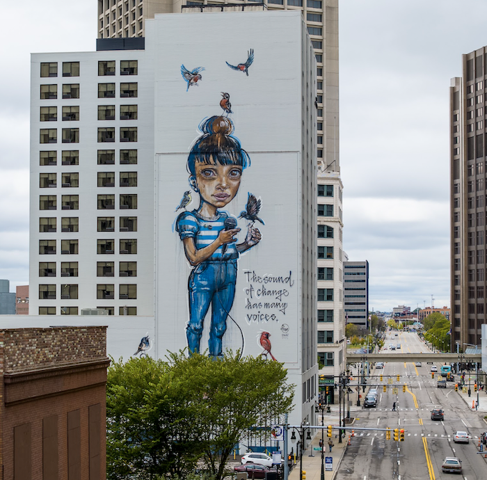 Detroit Be The Change - Street Art For Mankind
