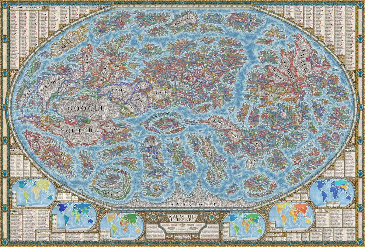 Map of the internet's most popular websites