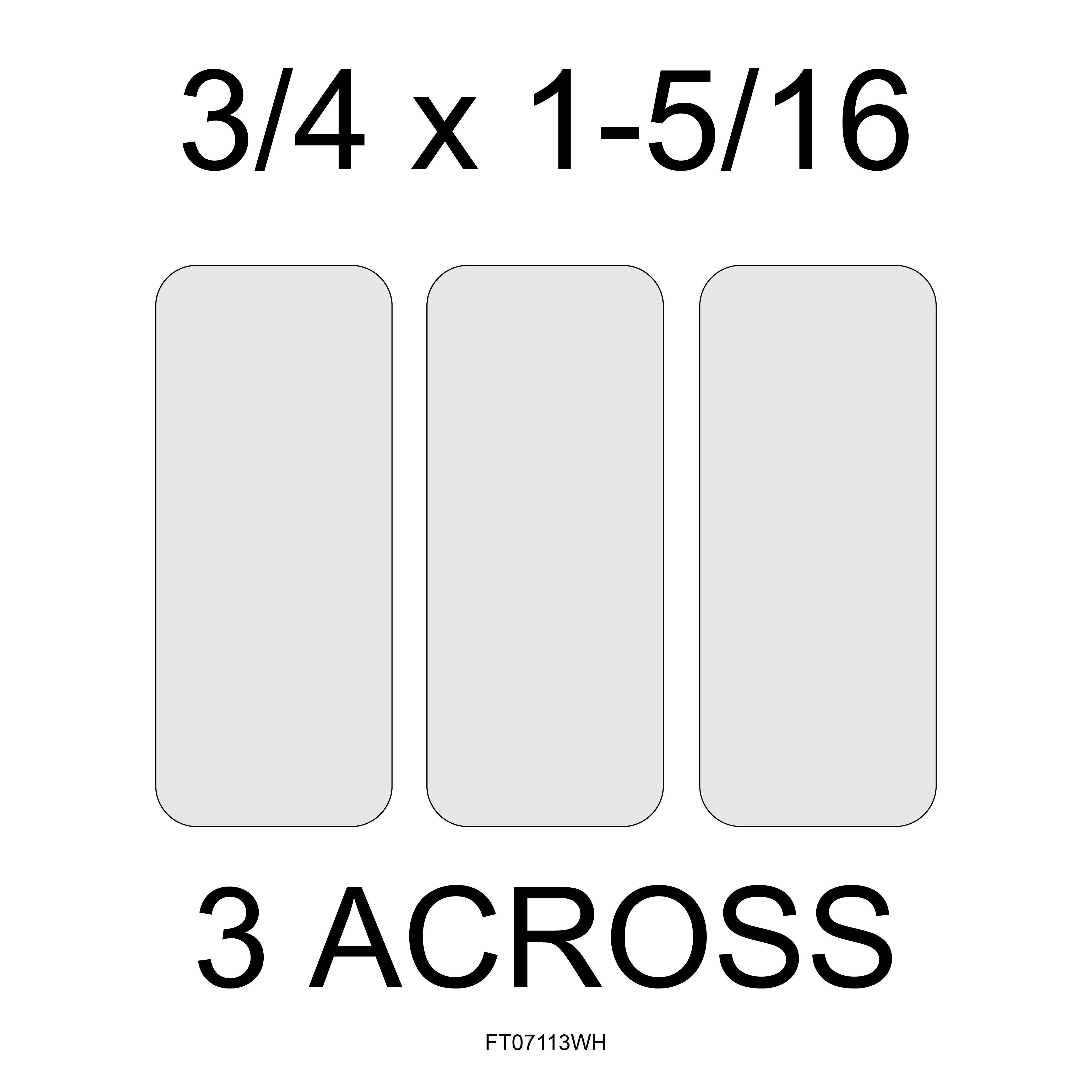 0.75 X 1.3125 SYNTHETIC THERMAL LABEL 3 ACROSS 9K PER ROLL