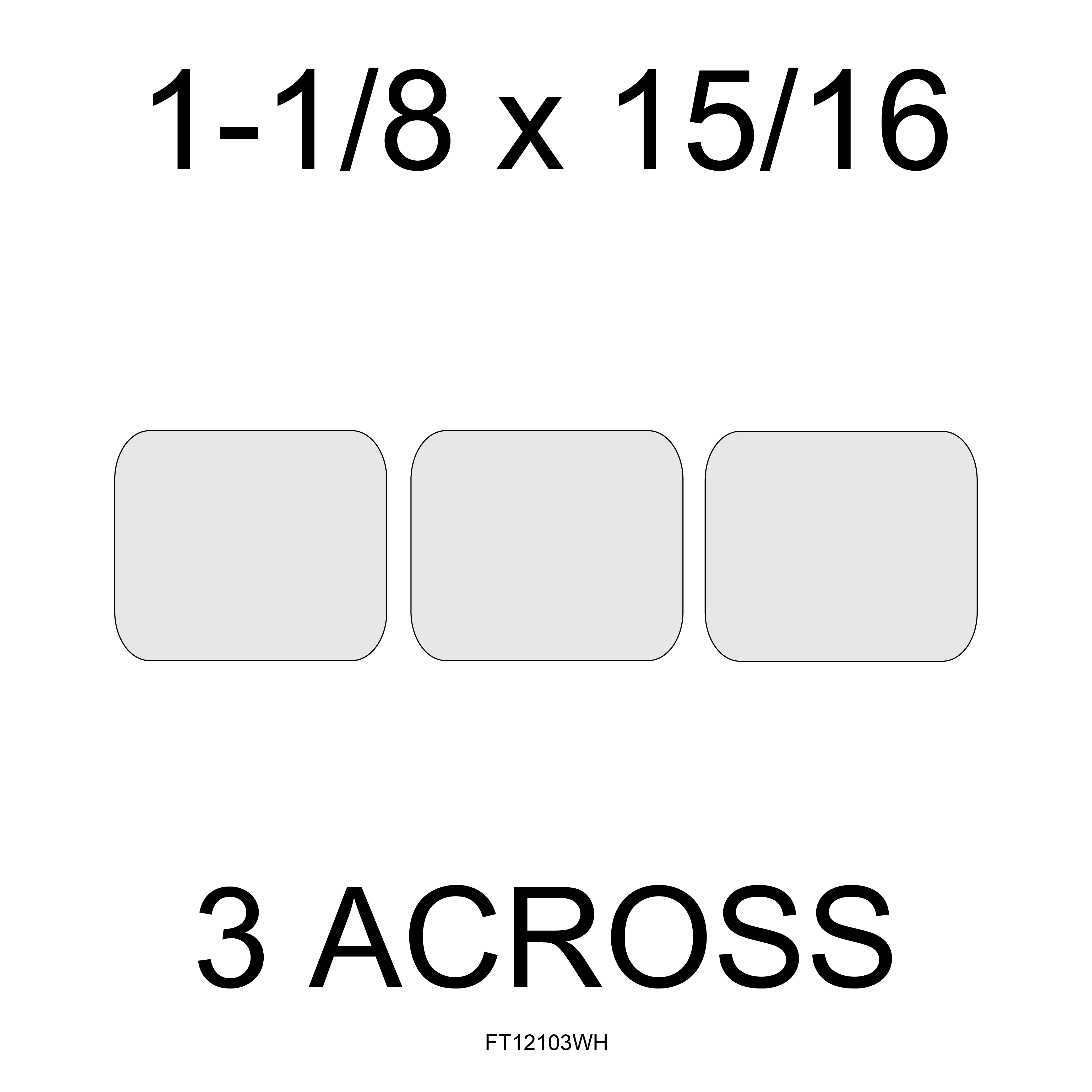 1.125 x .9375 Synthetic Thermal Label 3 Across perforated 15K Per Roll