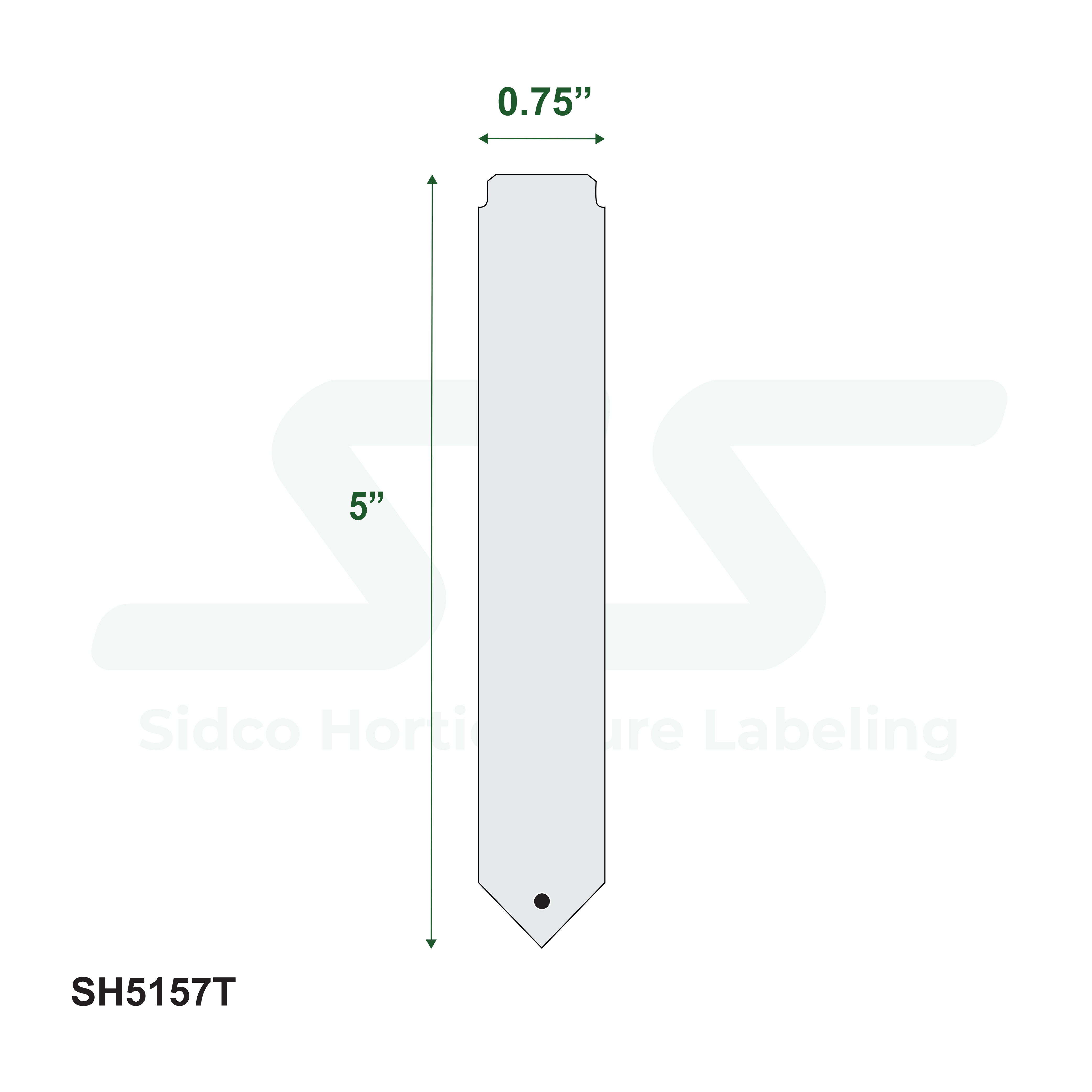 3/4" X 5" w/ .125" hole .020 Styrene Thermal Pot Stakes 2,000 Stakes per roll