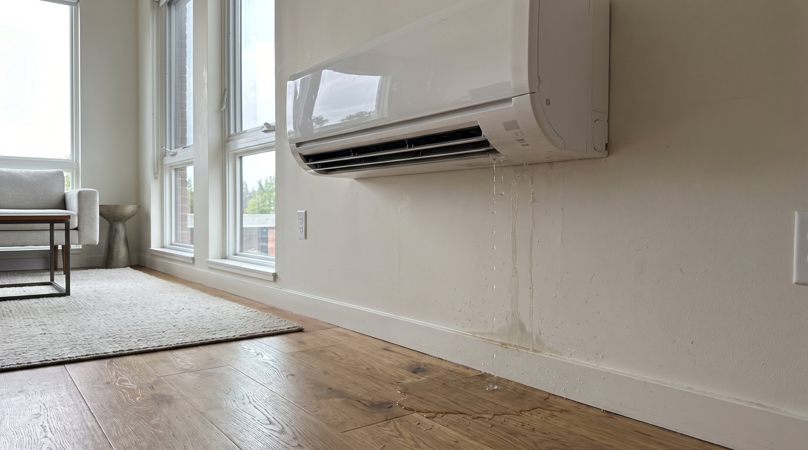 Climatiseur mural qui fuit de l'eau : causes, risques et solutions