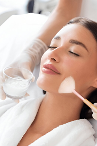 Woman getting a chemical peel at Complexion Medspa Cobourg