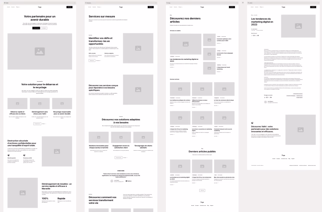 exemple de wireframe réalisé par l'agence web moumz marseille