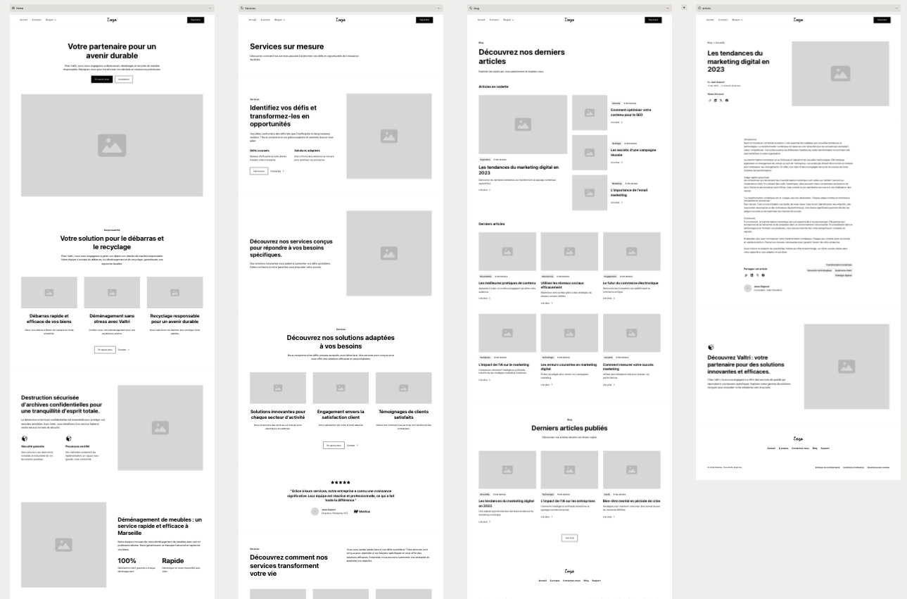 exemple de wireframe réalisé par l'agence web moumz marseille