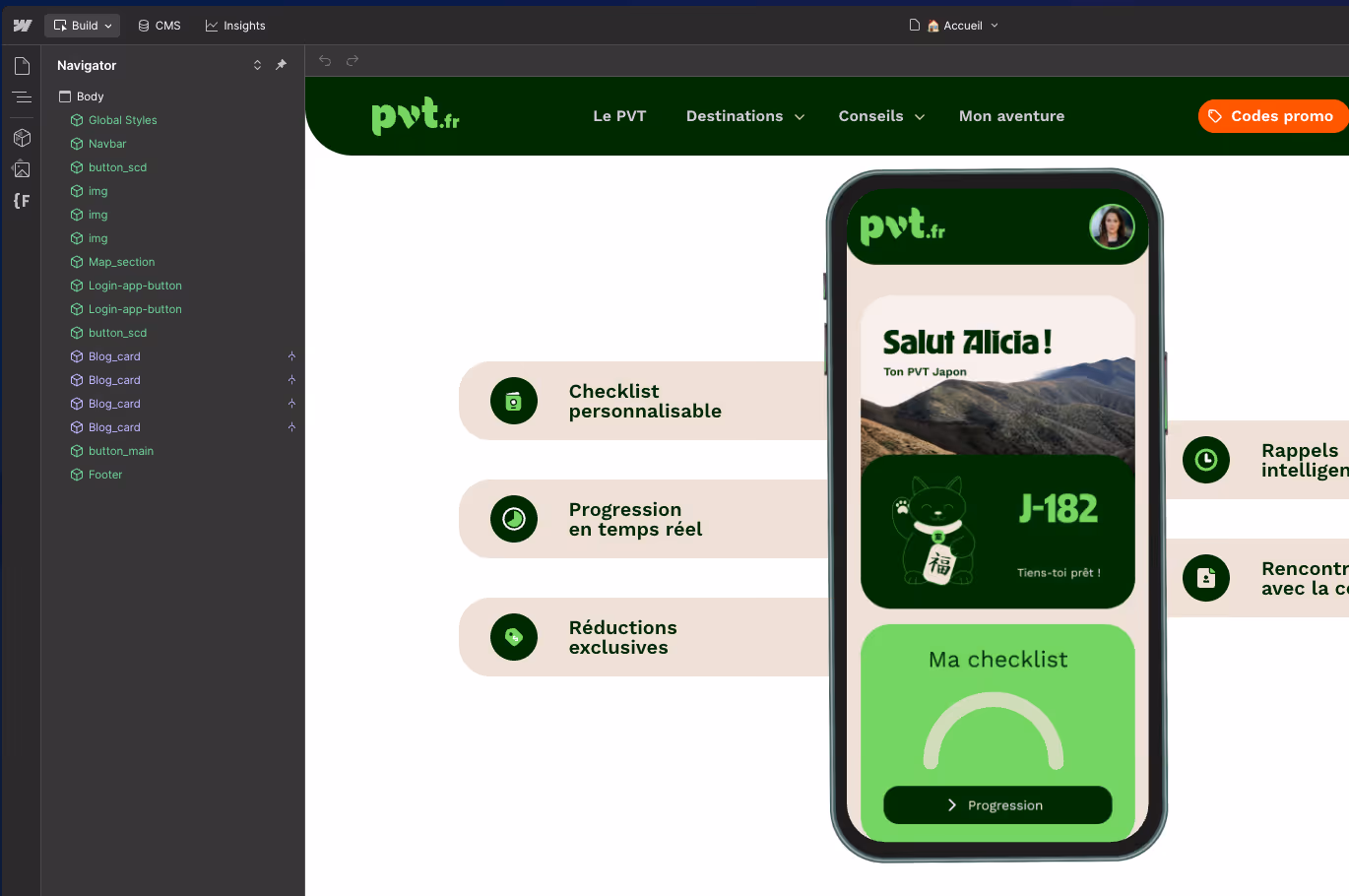 PVT.fr blog sous webflow | site web by moumz