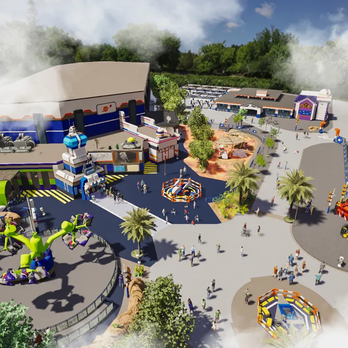 Rendering of new space themed park at Legoland