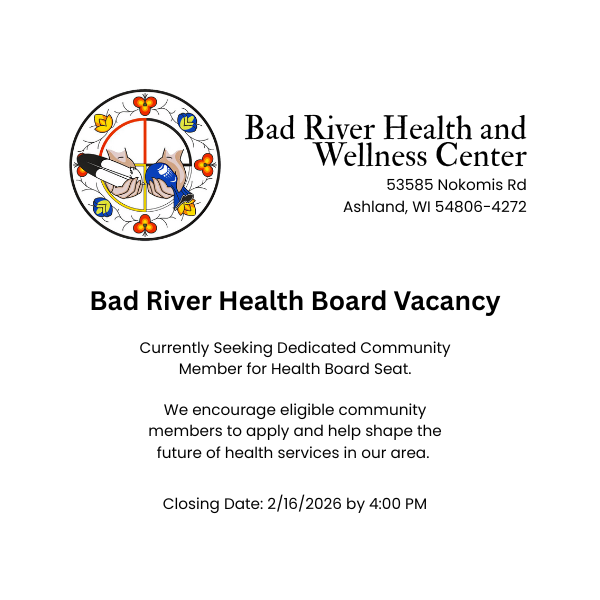 Bad River Health Board Vacancy