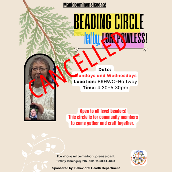 Beading Circle Canceled tonight