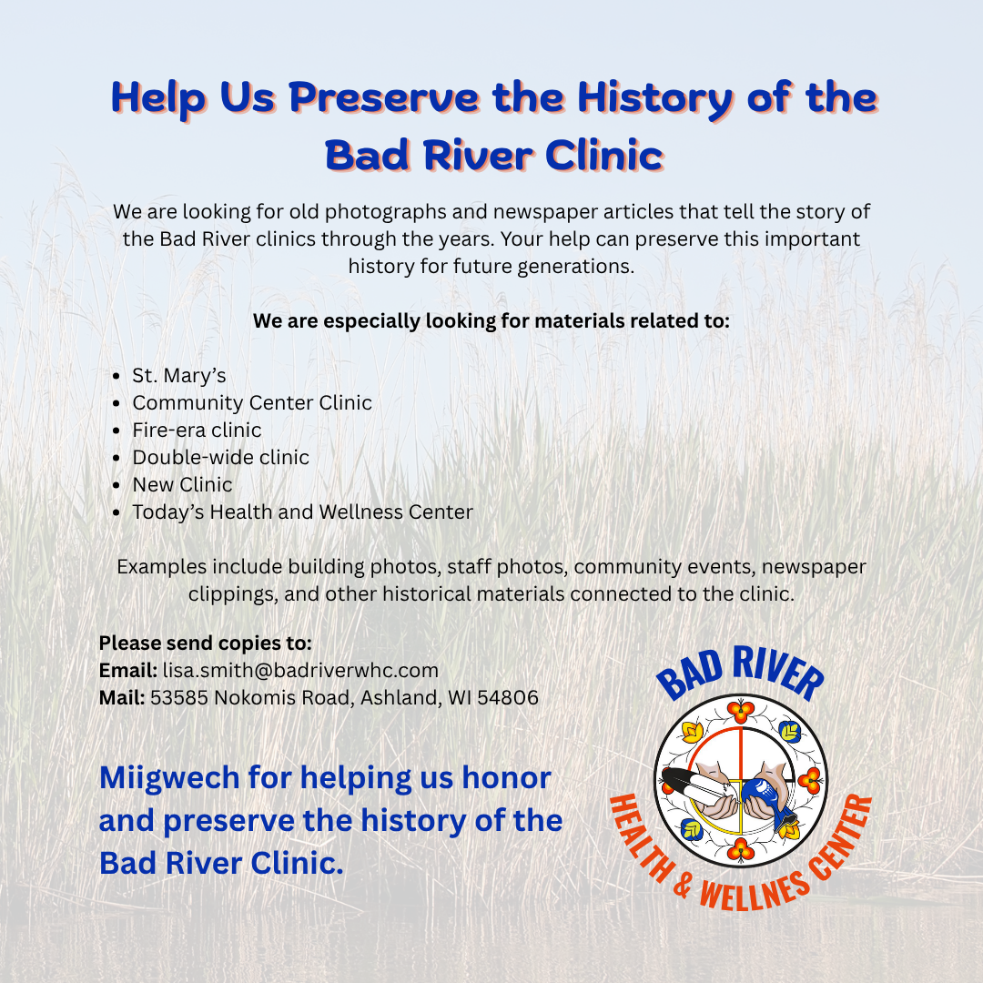 Help Us Preserve the History of the Bad River Clinic
