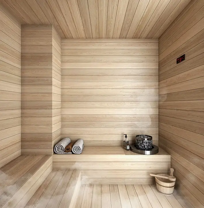 Área de Sauna y vapor dentro de la Casa Club de Somma Arteaga