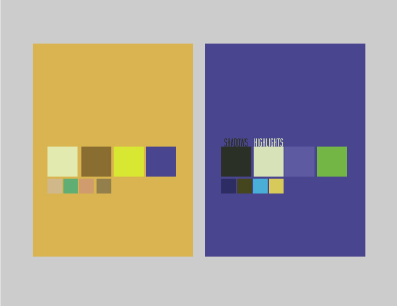 A yellow color palette, and a blue color palette.