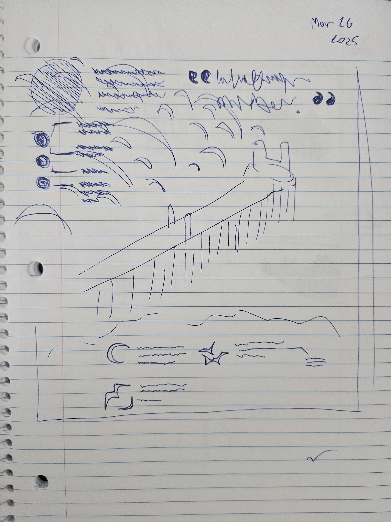 A sketch design for an infographic poster of the oceanside pier.