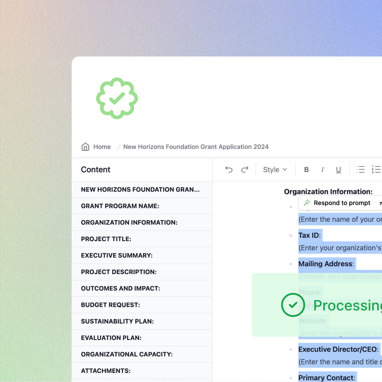 Grantable is AI designed for grants