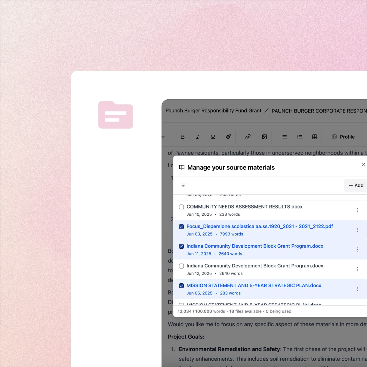 Smart SourceMaterial Control