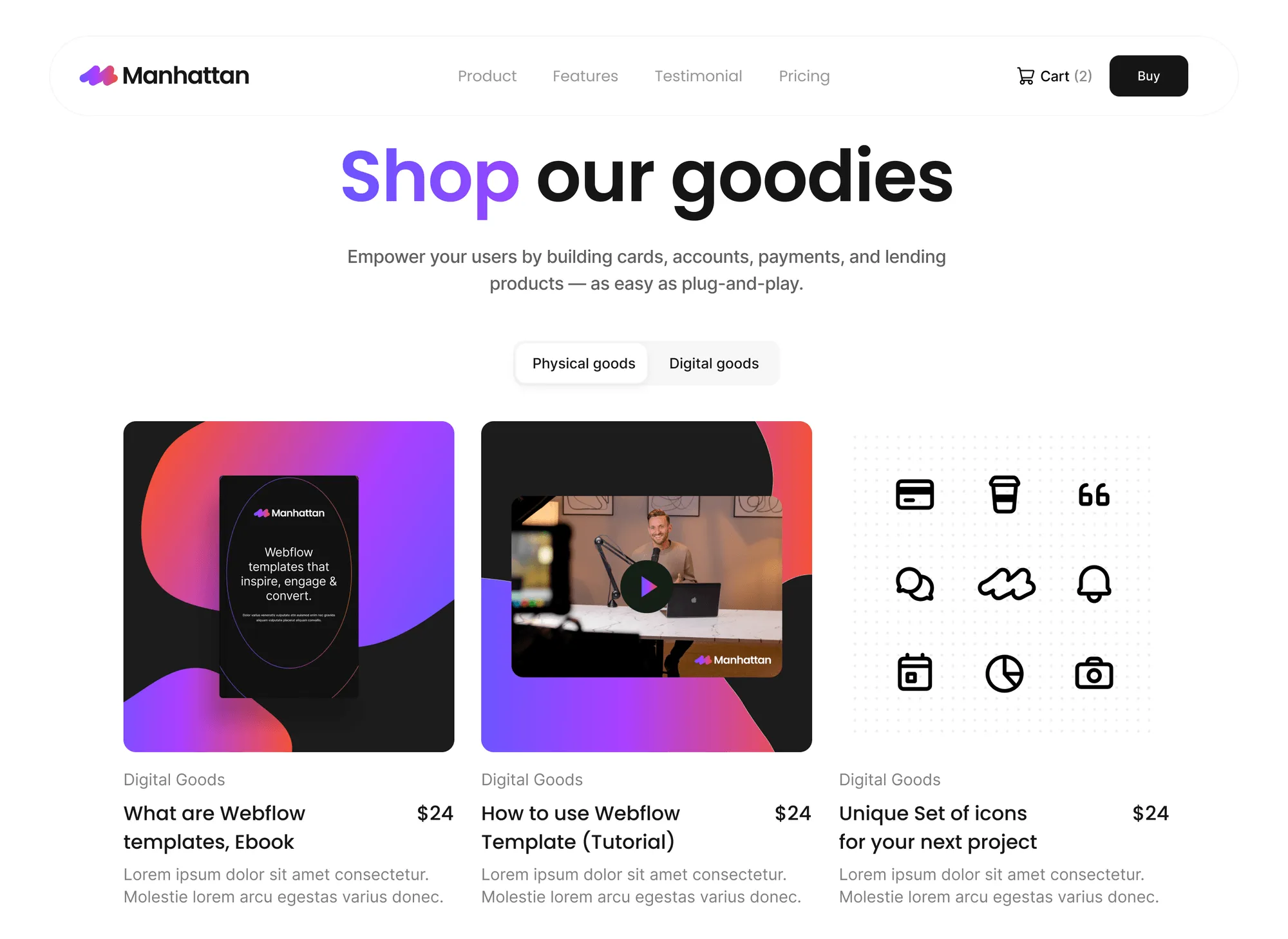 SaaS Webflow Template - Manhattan - Created by Wedoflow.com and Azwedo.com