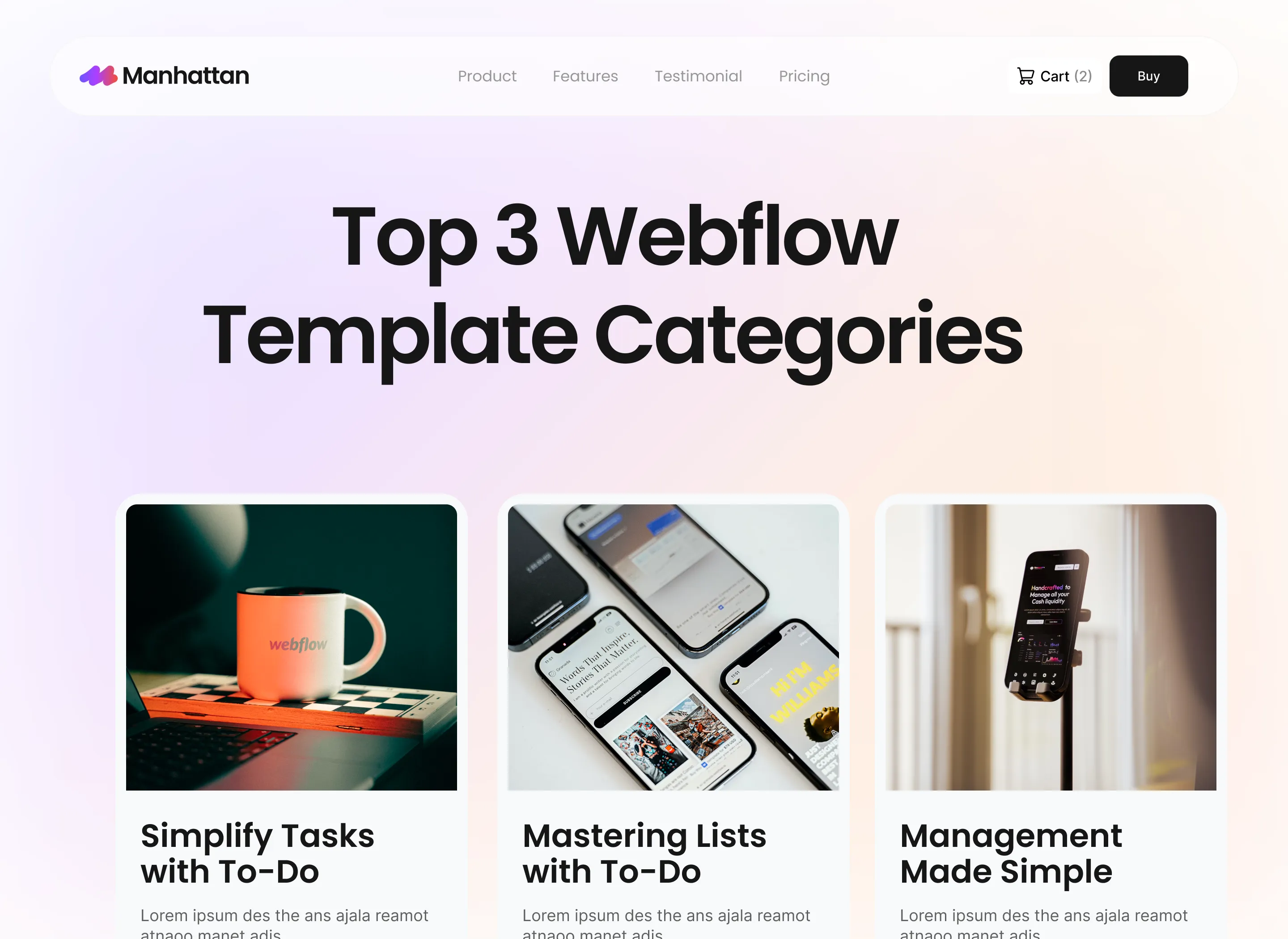 SaaS Webflow Template - Manhattan - Created by Wedoflow.com and Azwedo.com
