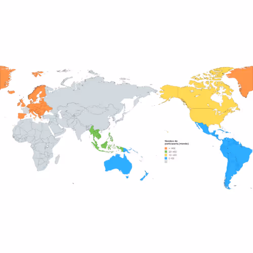 Carte de la communauté mondiale des animateurs de La Fresque de l'Economie Circulaire