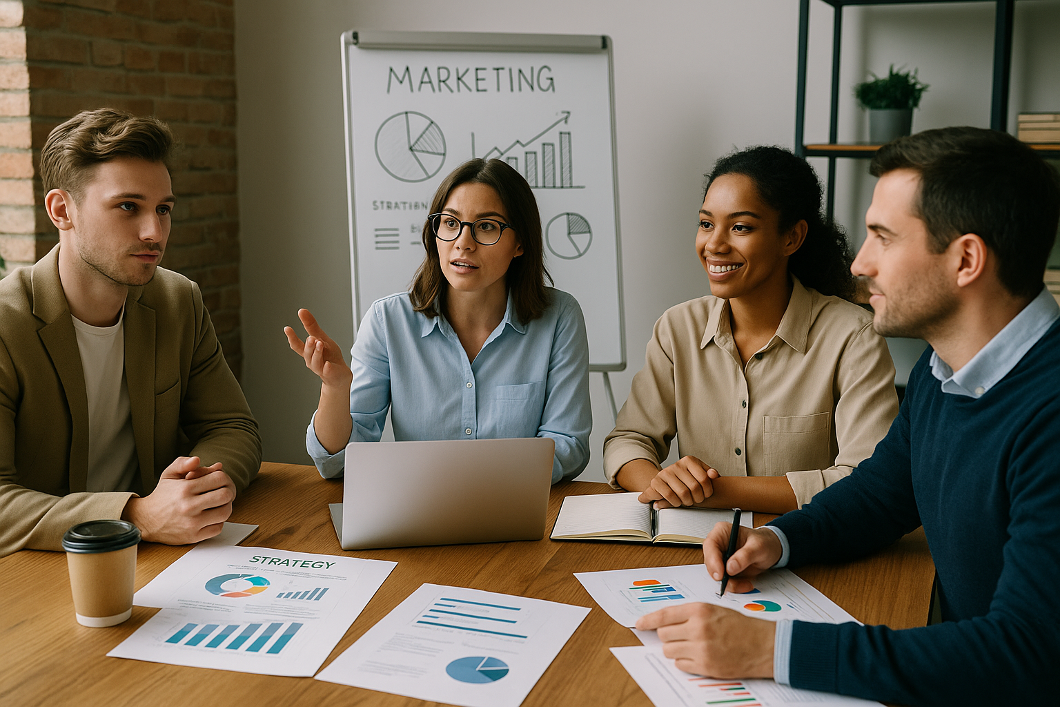Team einer Marketing Agentur bei der Strategiebesprechung