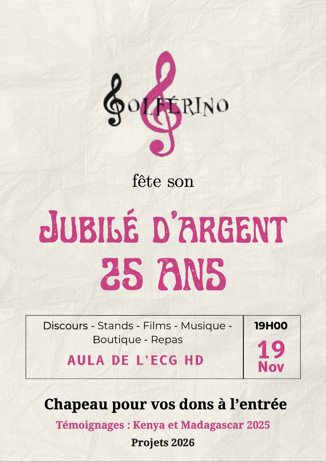 Jubilé d'argent 25 ans Solférino
