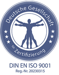 DIN EN ISO 9001 Zertifizierungslogo der MKG Tagesklinik in Lüdenscheid
