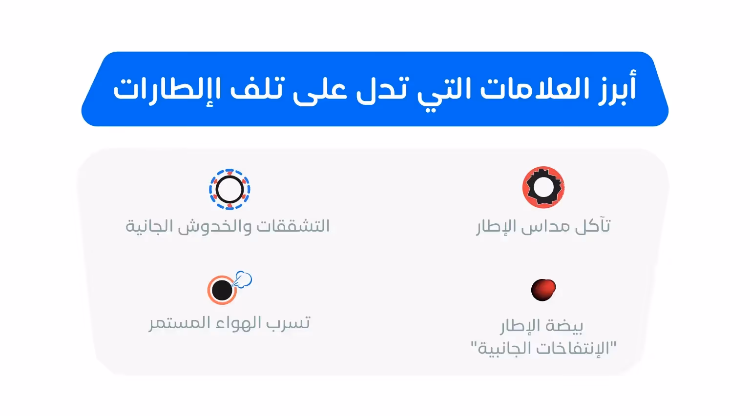 أبرز علامات تدل على تلف الإطارات