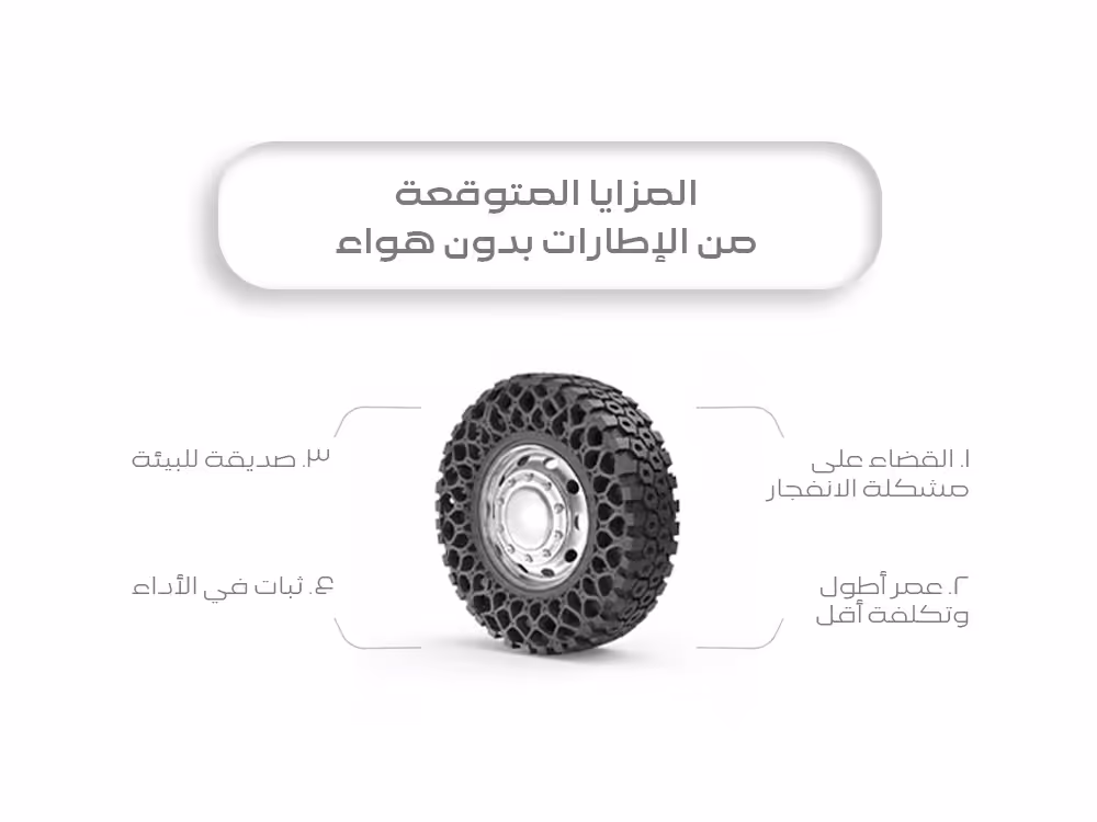المزايا المتوقعة من الإطارات بدون هواء