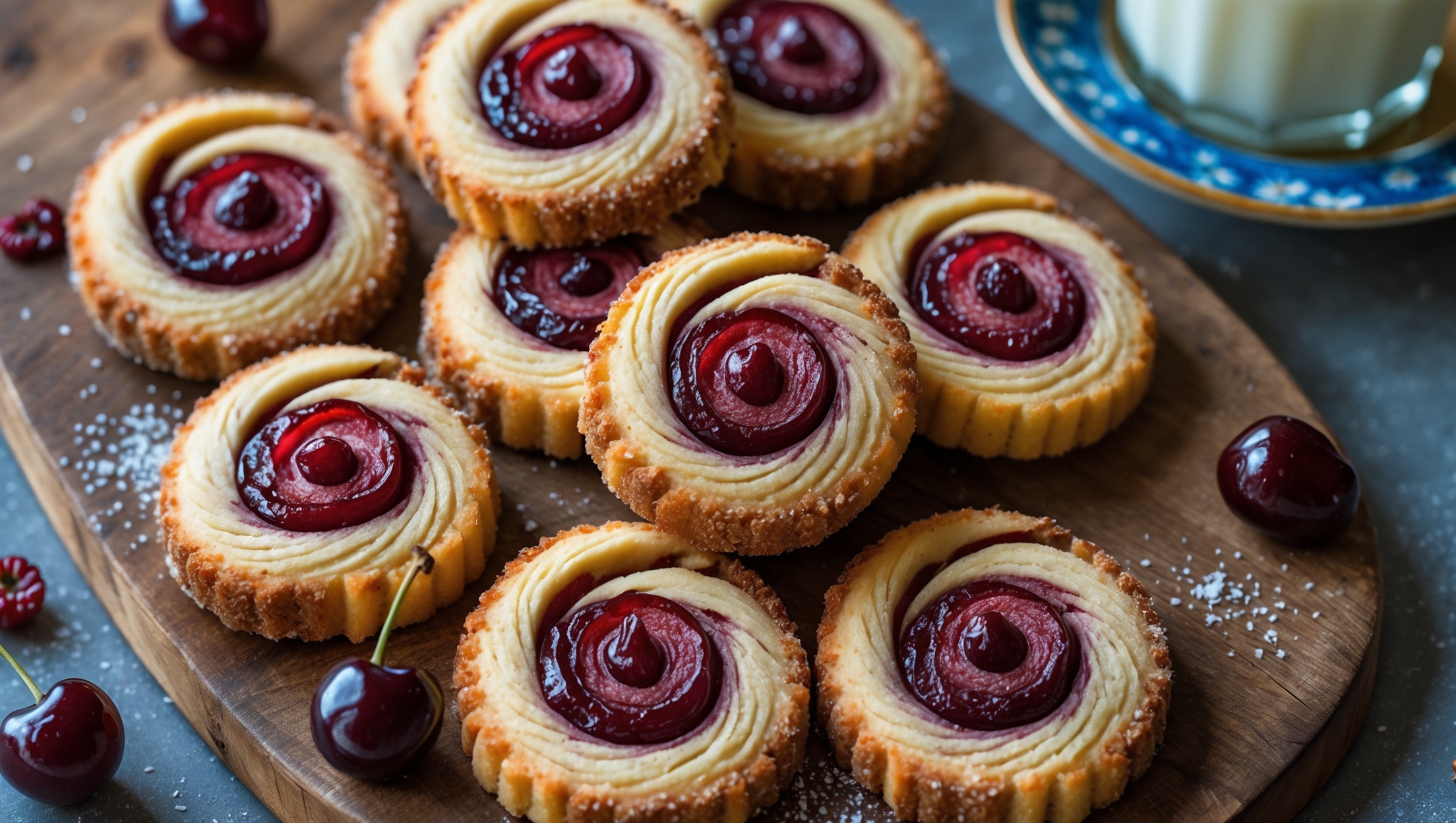 Mini pastries arranged for afternoon tea