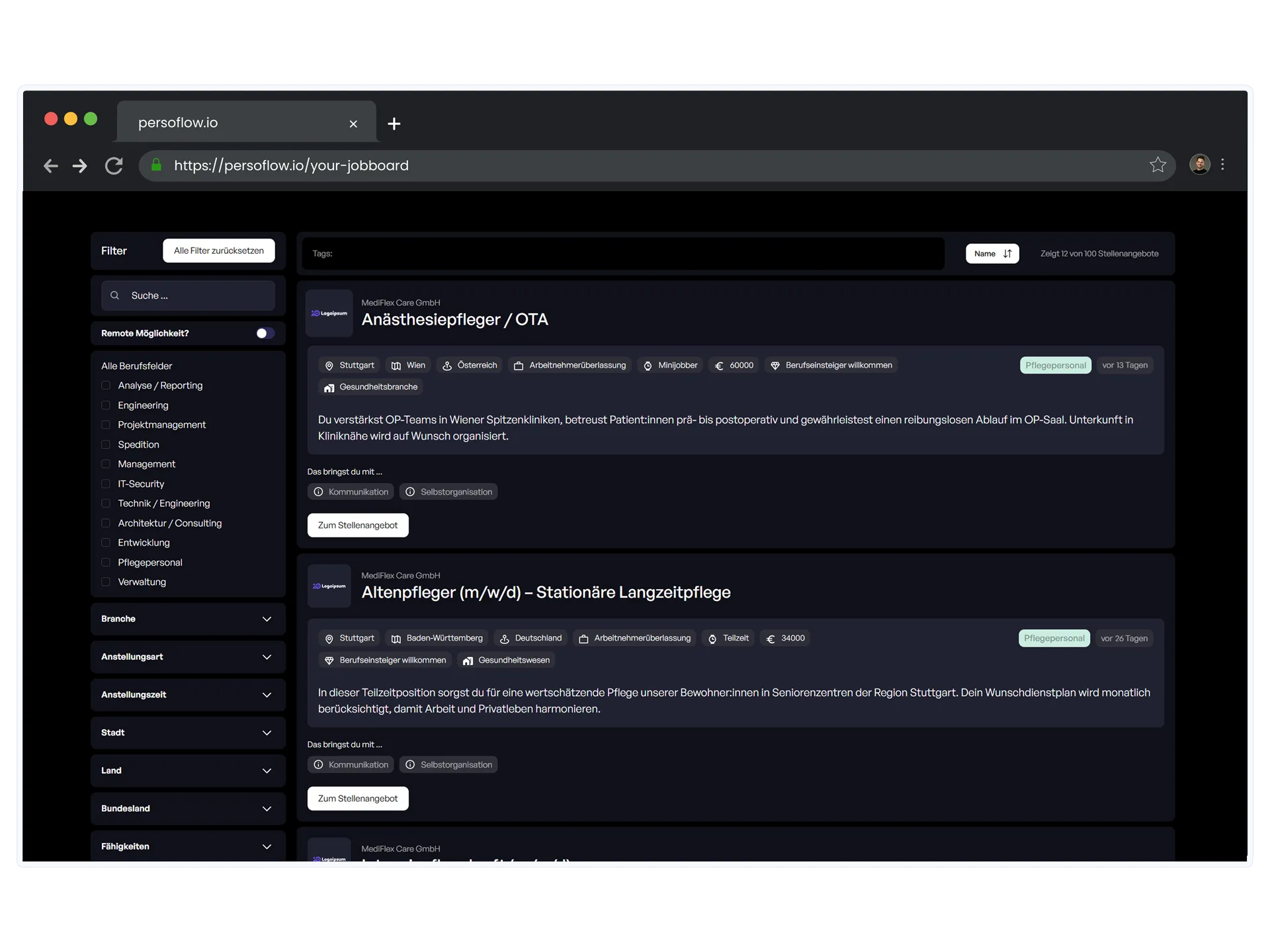 CMS-Jobboard für Bewerbermanagement